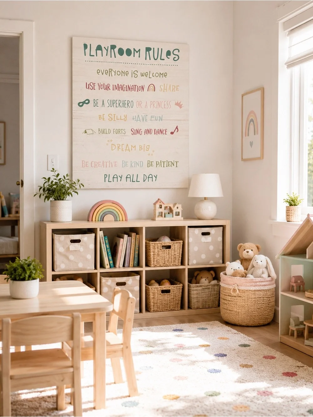 The Kids Room by Stupell “Playroom Rules” Large Canvas Sign Everyone Is Welcome